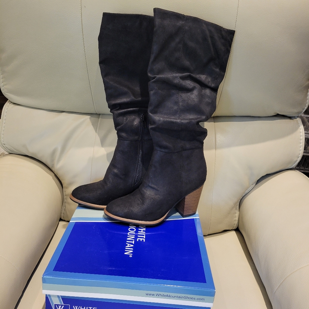 White Mountain Women's Black Knee-High Boots